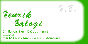 henrik balogi business card